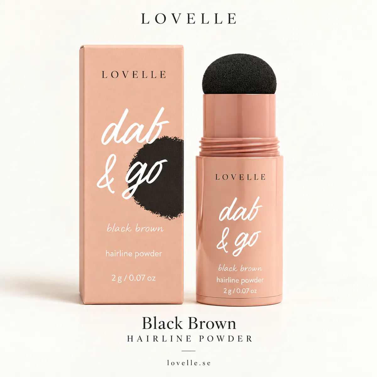 Lovelle Dab & Go in the shade Black Brown with its box