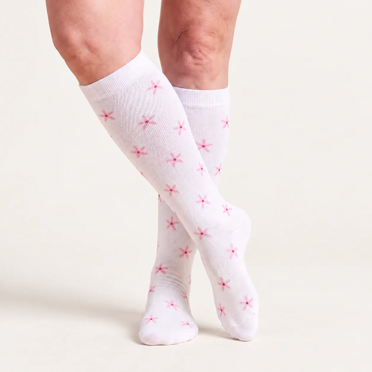 Lovelle Lift compression socks in the Star Blossom design